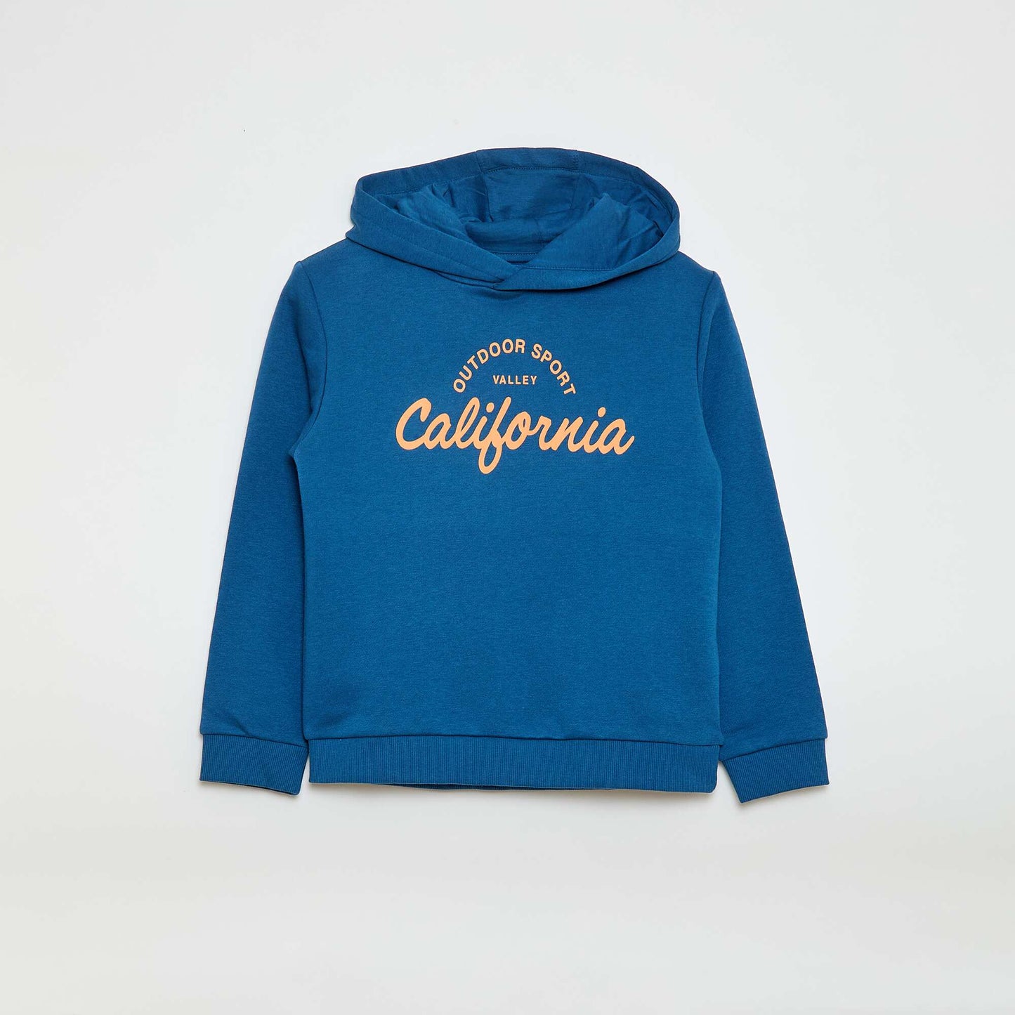Sweat à capuche en molleton gratté BLEU