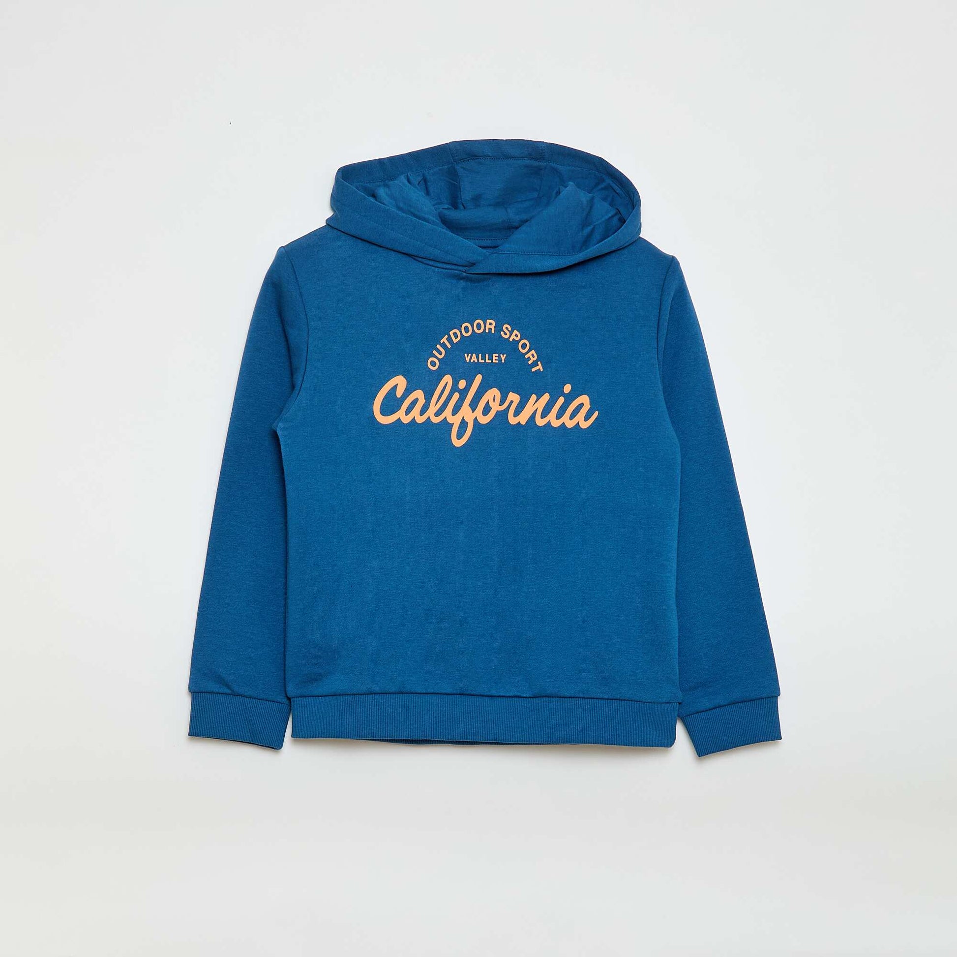 Sweat à capuche en molleton gratté BLEU