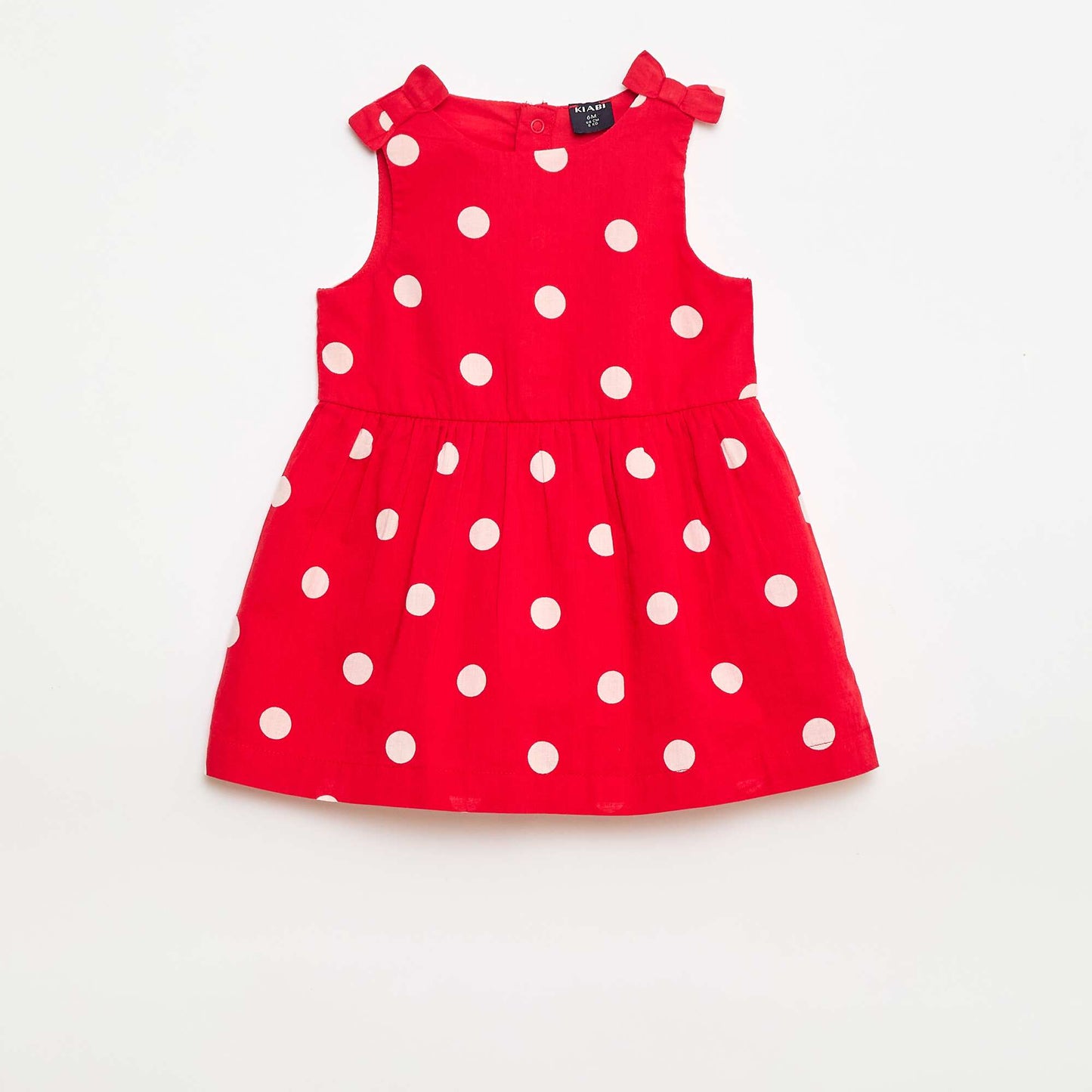 Robe coupe évasée sans manches ROUGE
