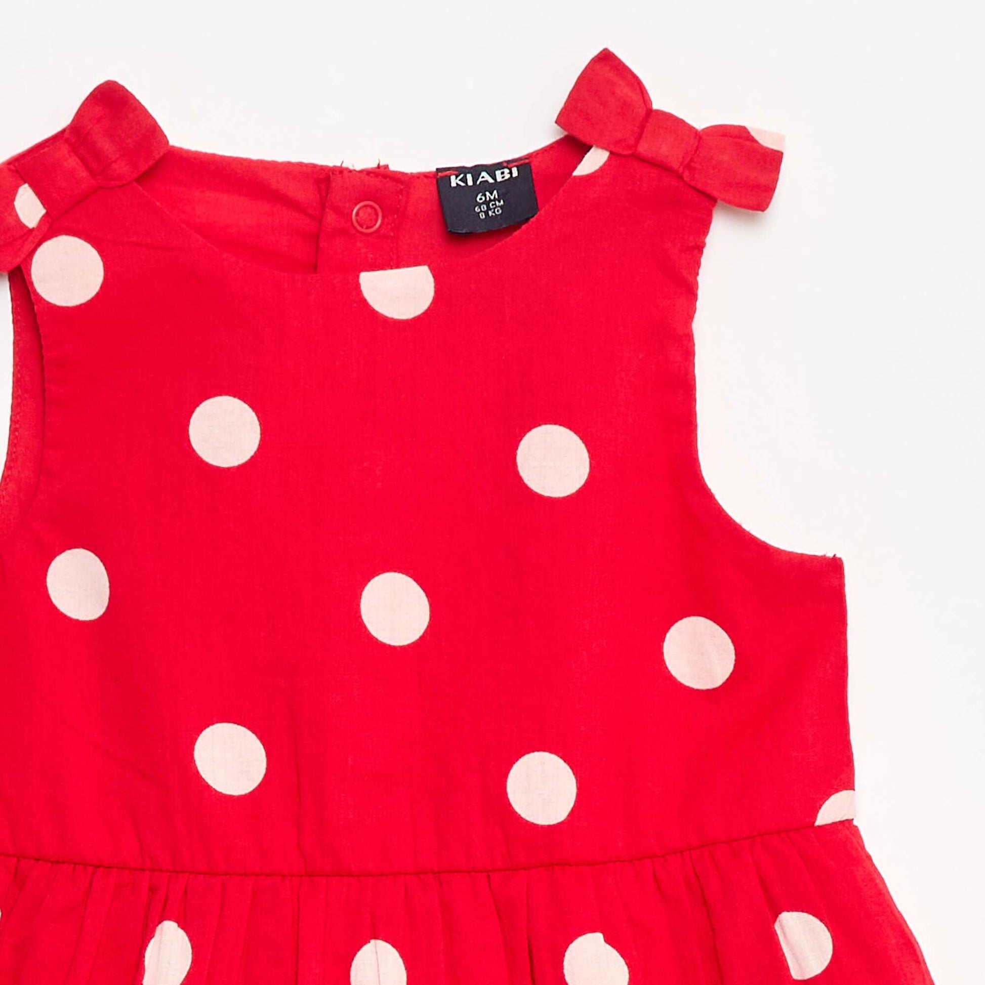 Robe coupe évasée sans manches ROUGE