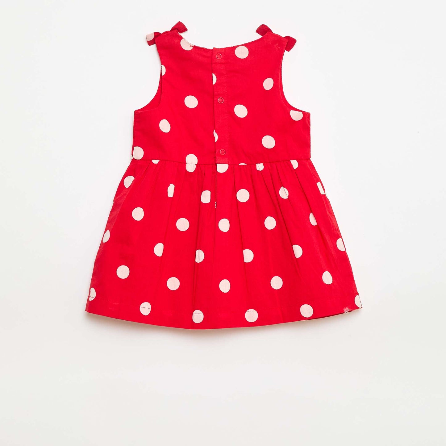 Robe coupe évasée sans manches ROUGE
