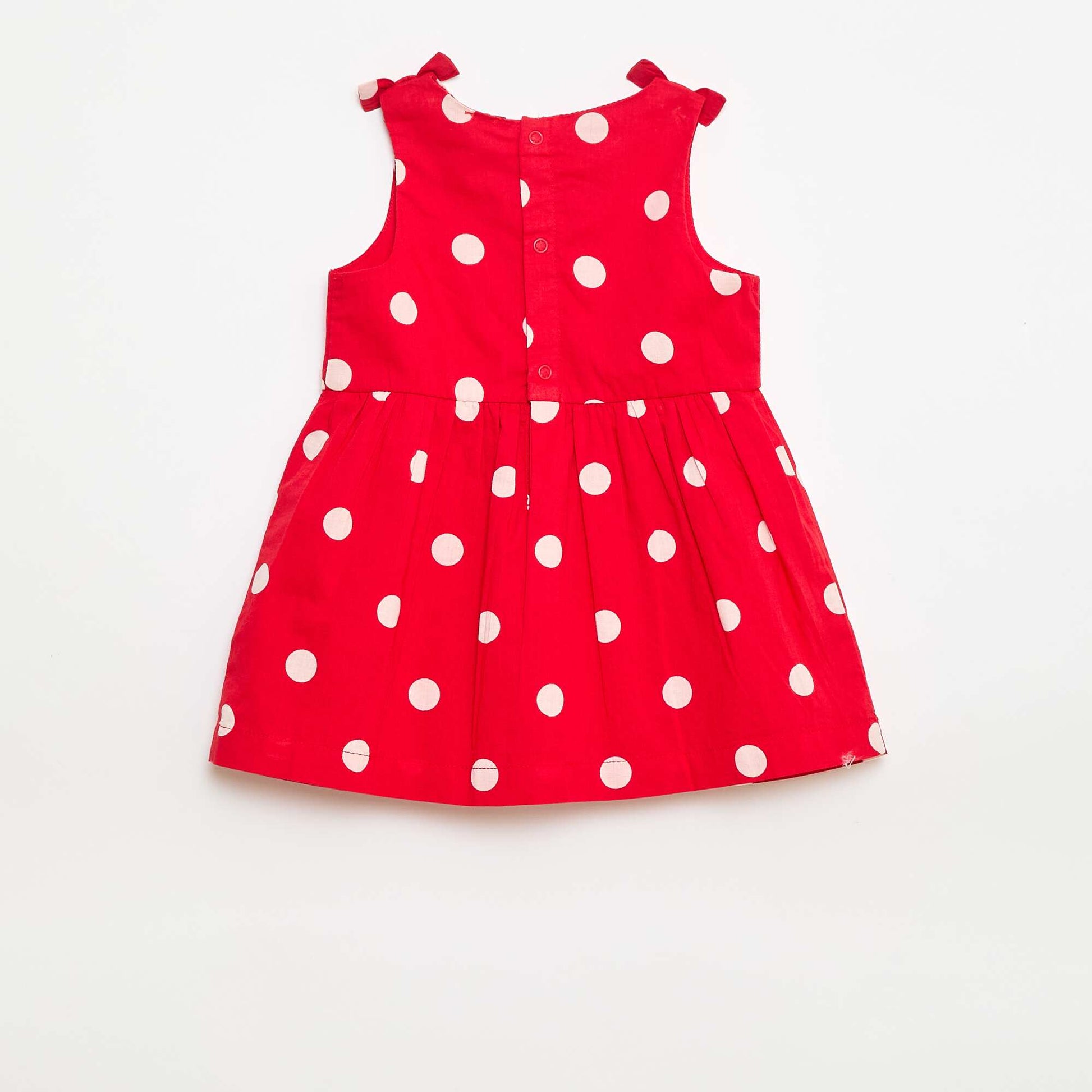 Robe coupe évasée sans manches ROUGE