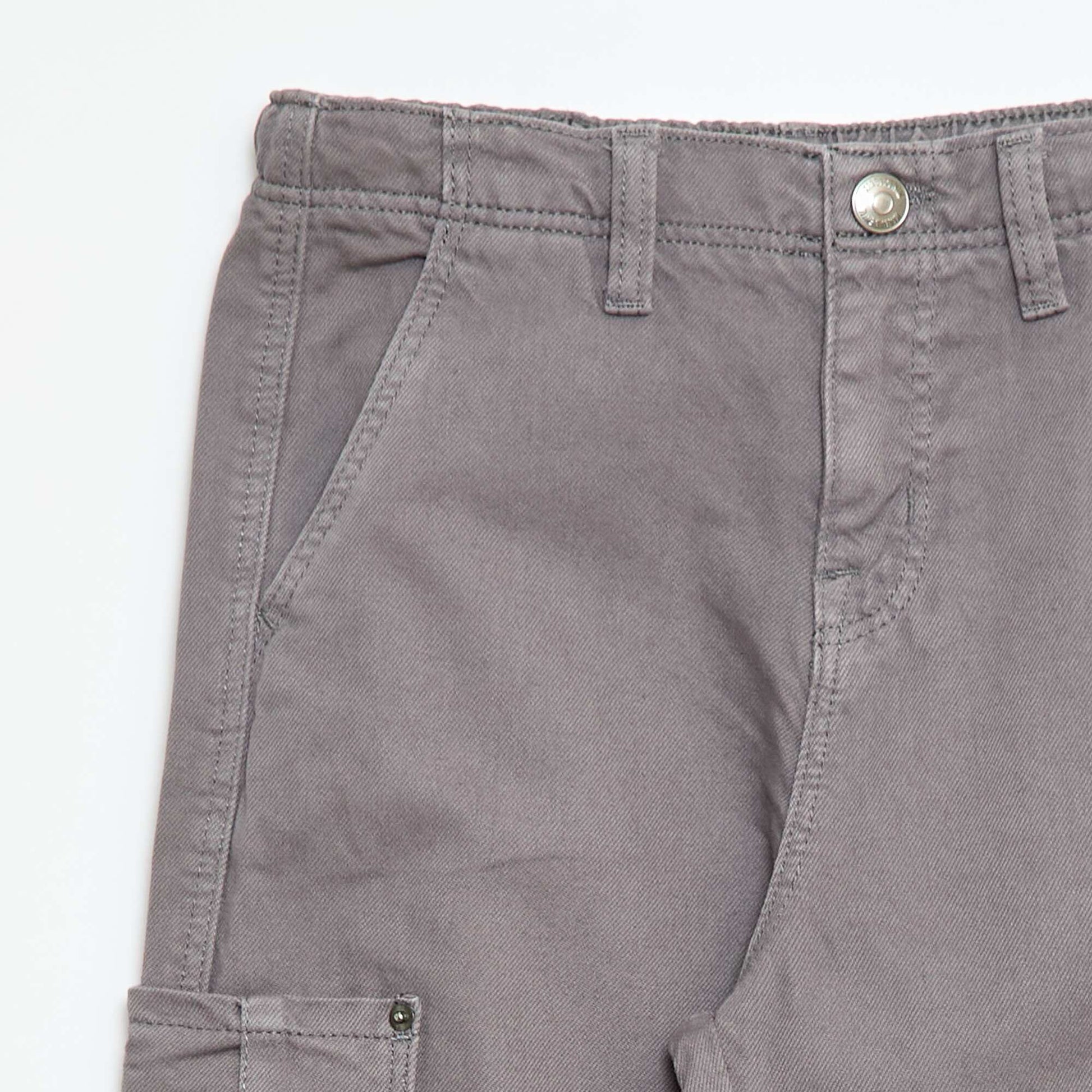 Pantalon multipoches uni GRIS