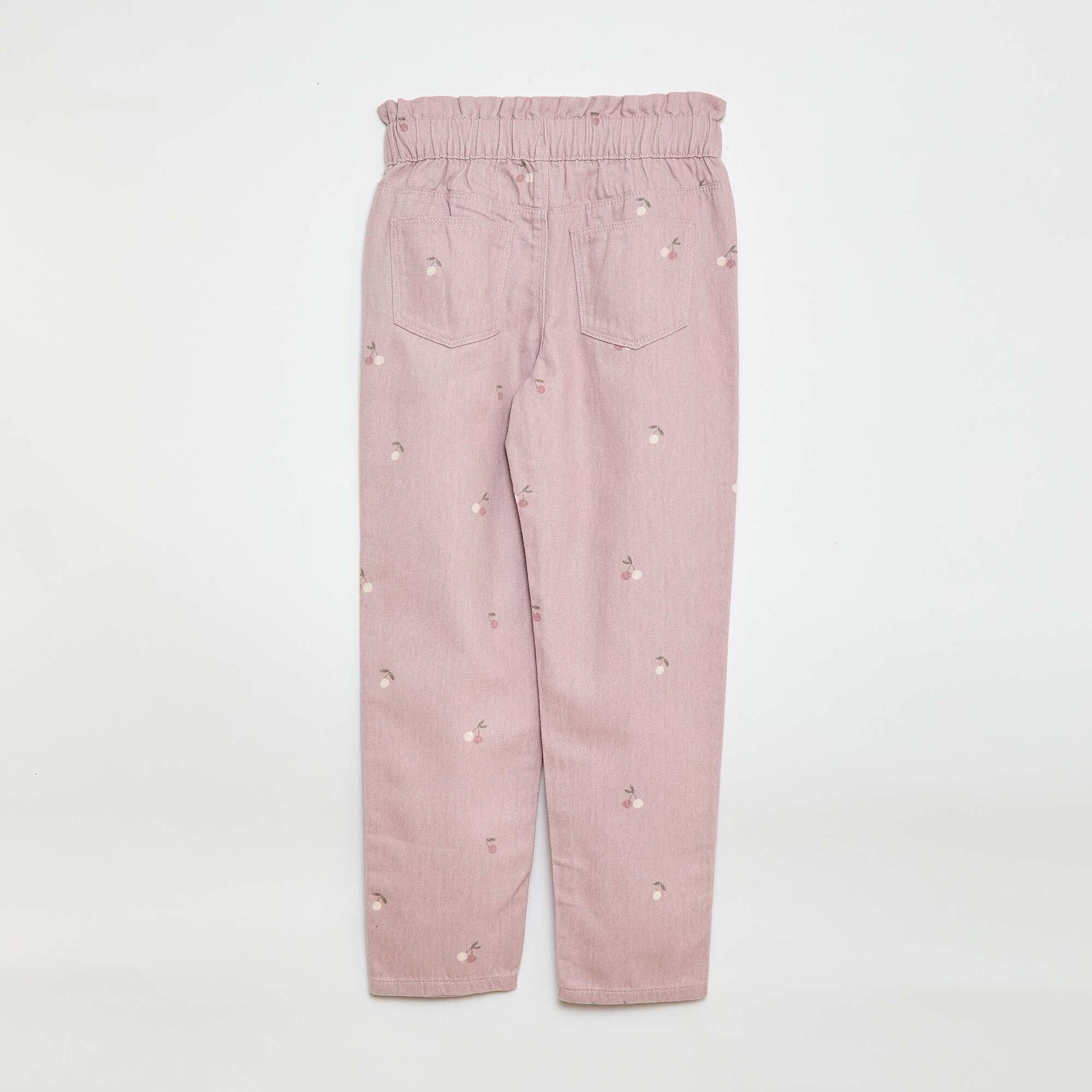 Pantalon en denim coupe mom à motif ROSE