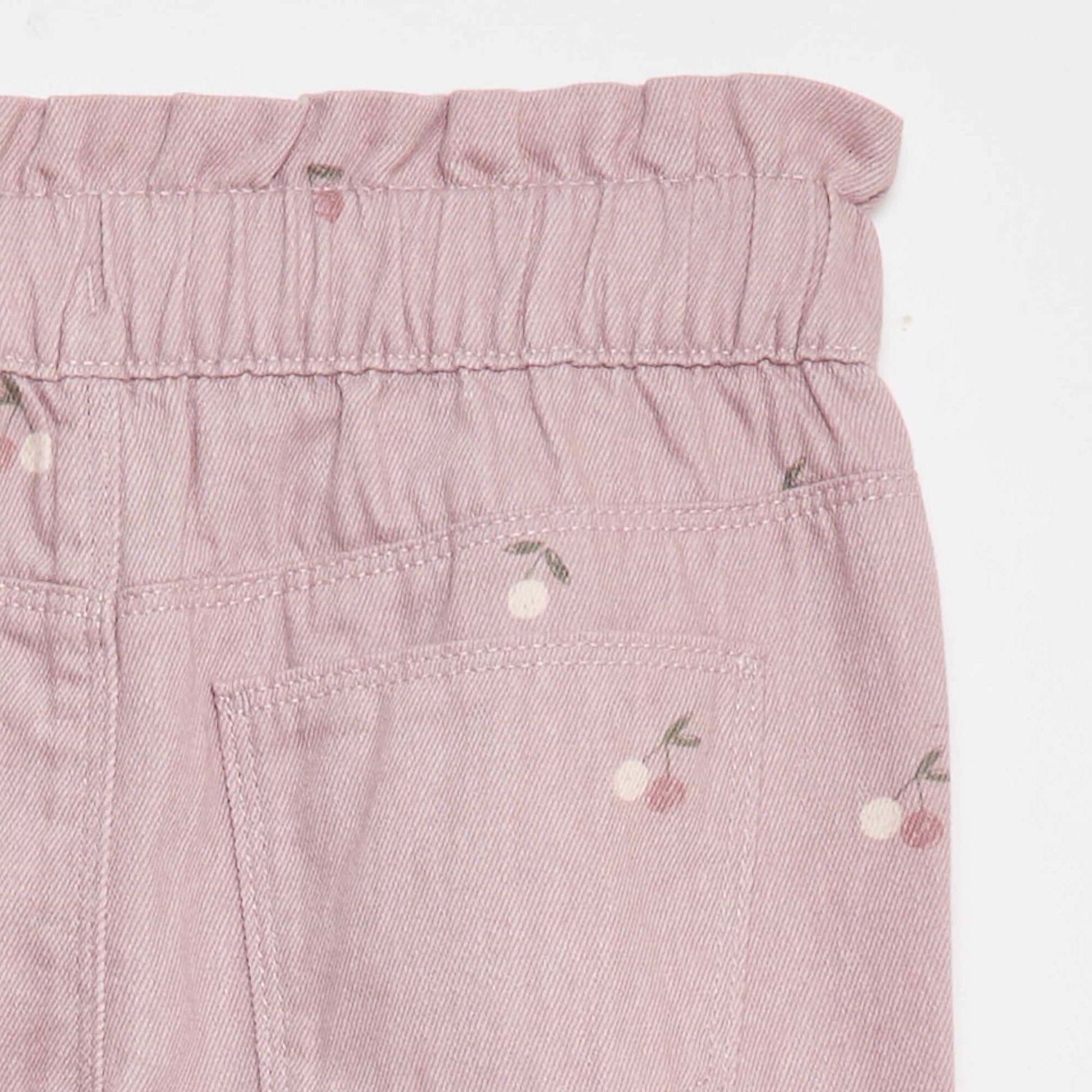 Pantalon en denim coupe mom à motif ROSE