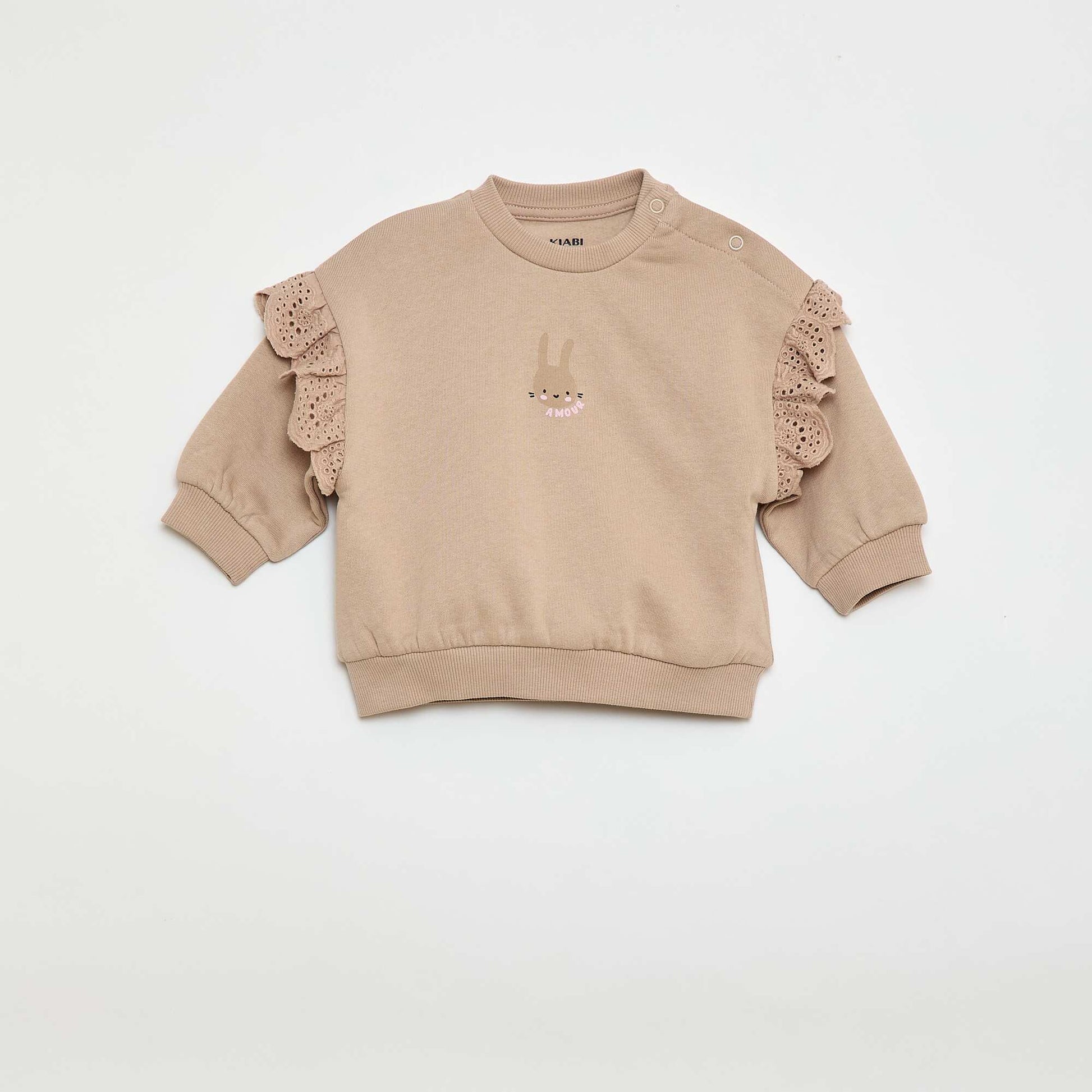 Ensemble de jogging sweat volanté + pantalon - 2 pièces BEIGE