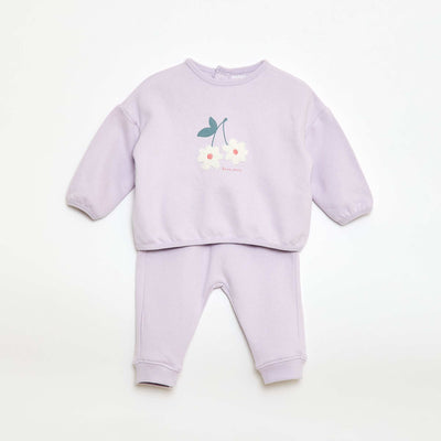 Ensemble sweat + jogging fantaisie VIOLET