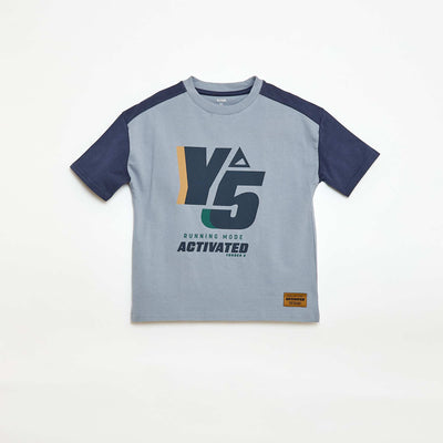 T-shirt oversize color bloc BLEU