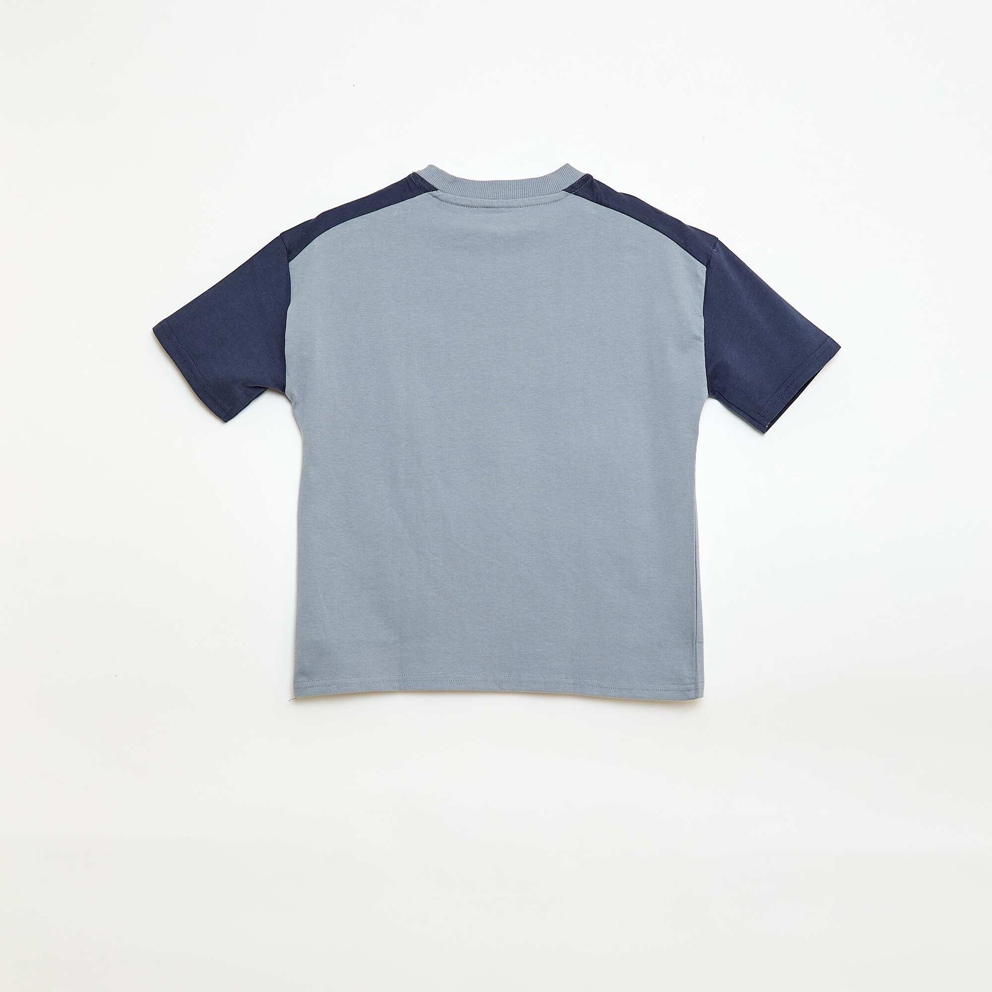 T-shirt oversize color bloc BLEU