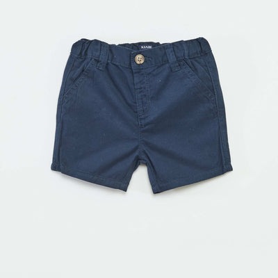 Short chino uni en twill BLEU