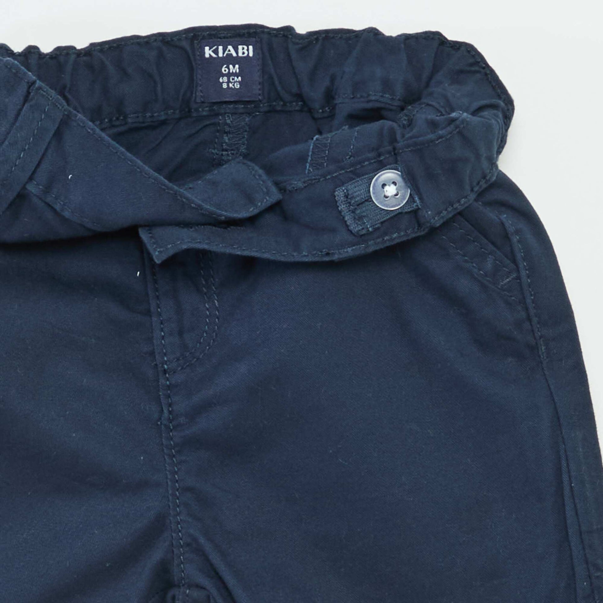 Short chino uni en twill BLEU