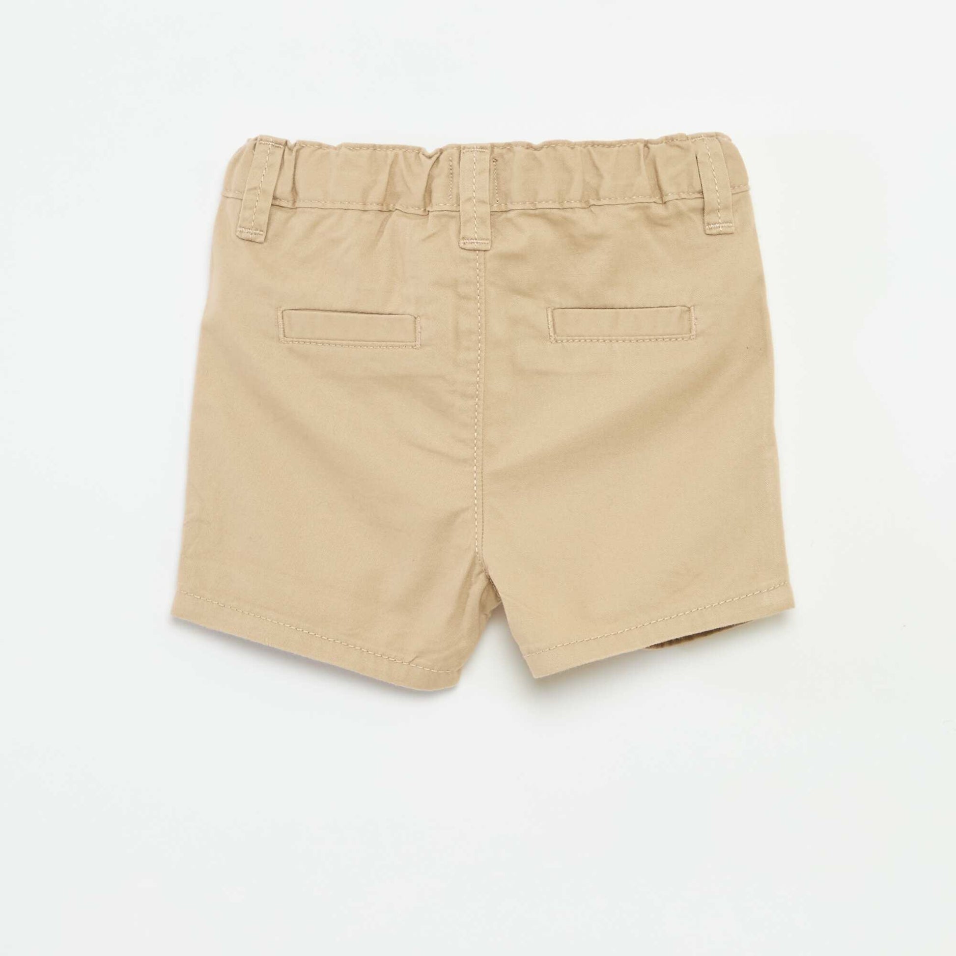 Short chino uni en twill BEIGE