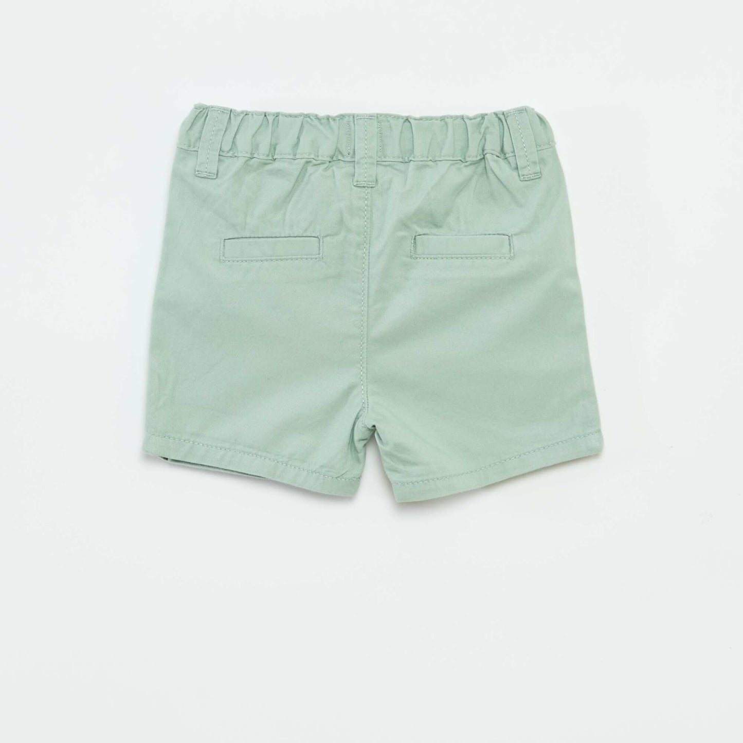 Short chino uni en twill VERT