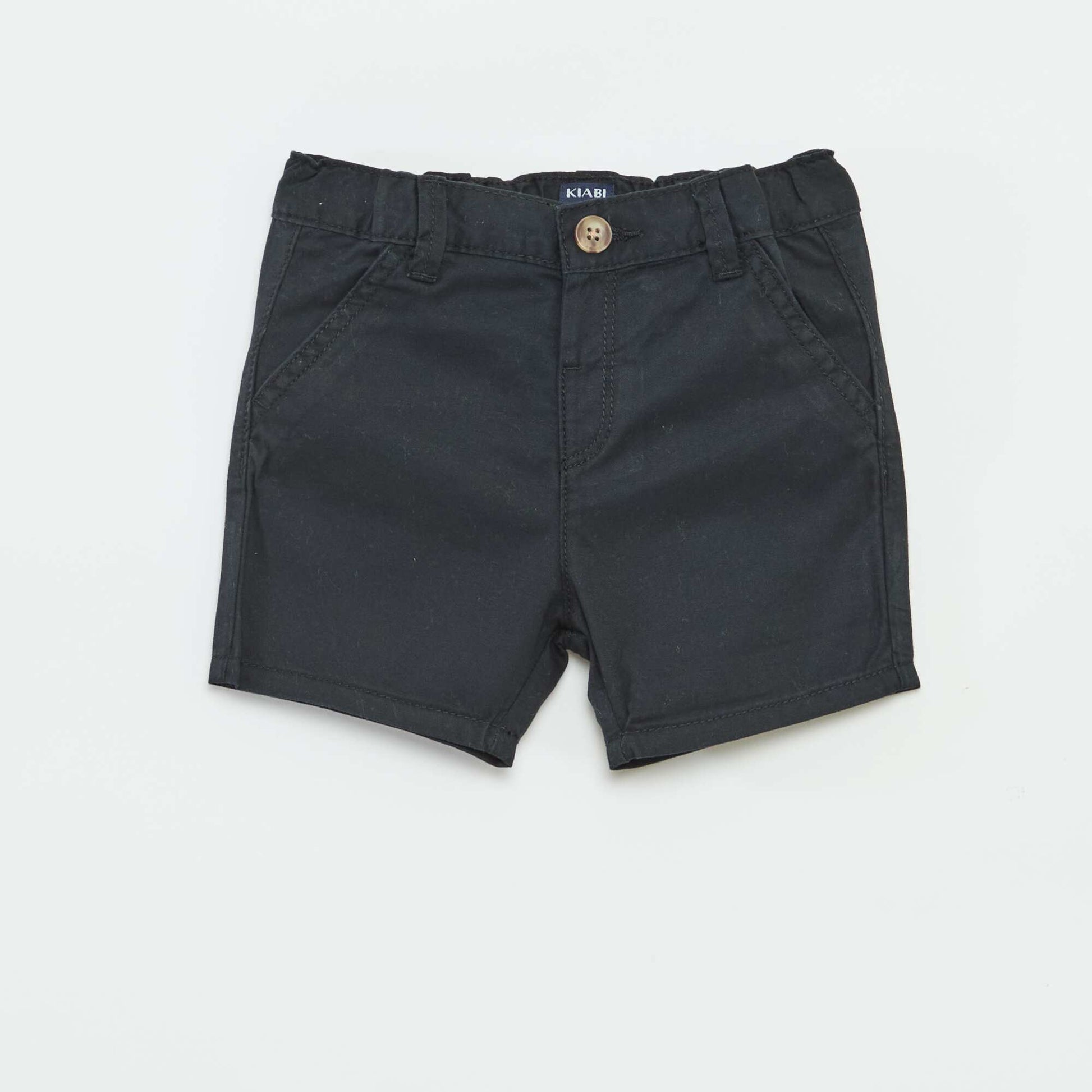 Short chino uni en twill NOIR