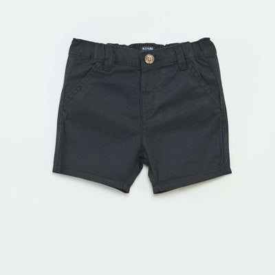 Short chino uni en twill NOIR