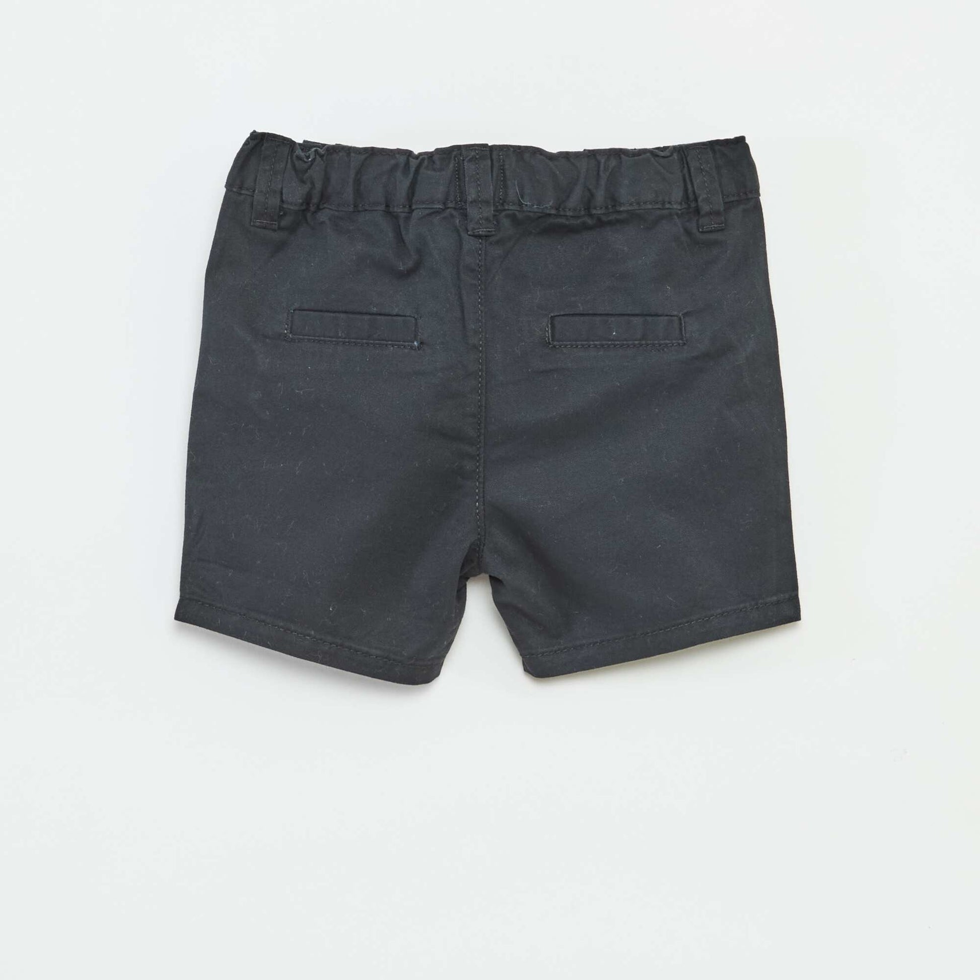Short chino uni en twill NOIR