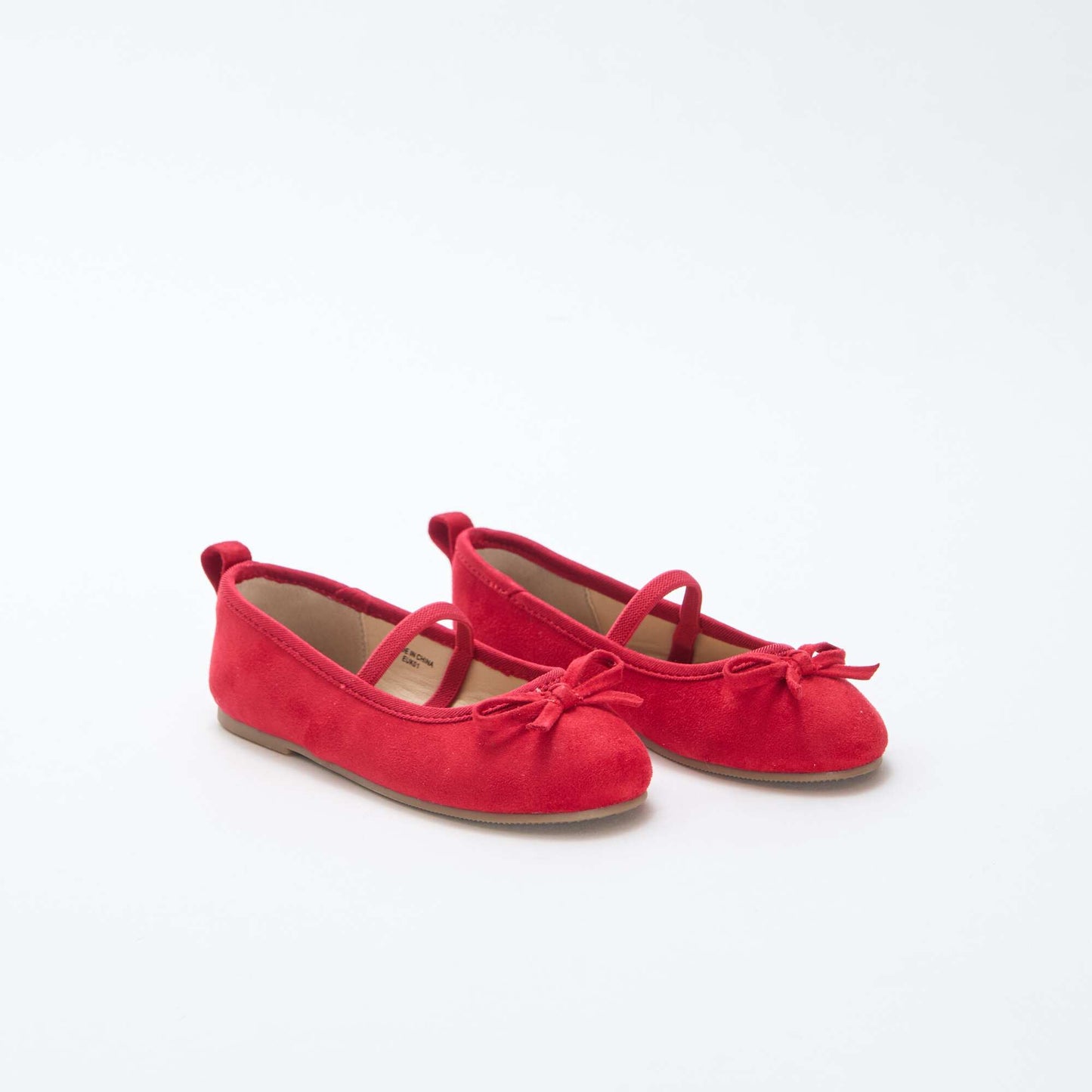 Ballerines en suédine à bride ROUGE