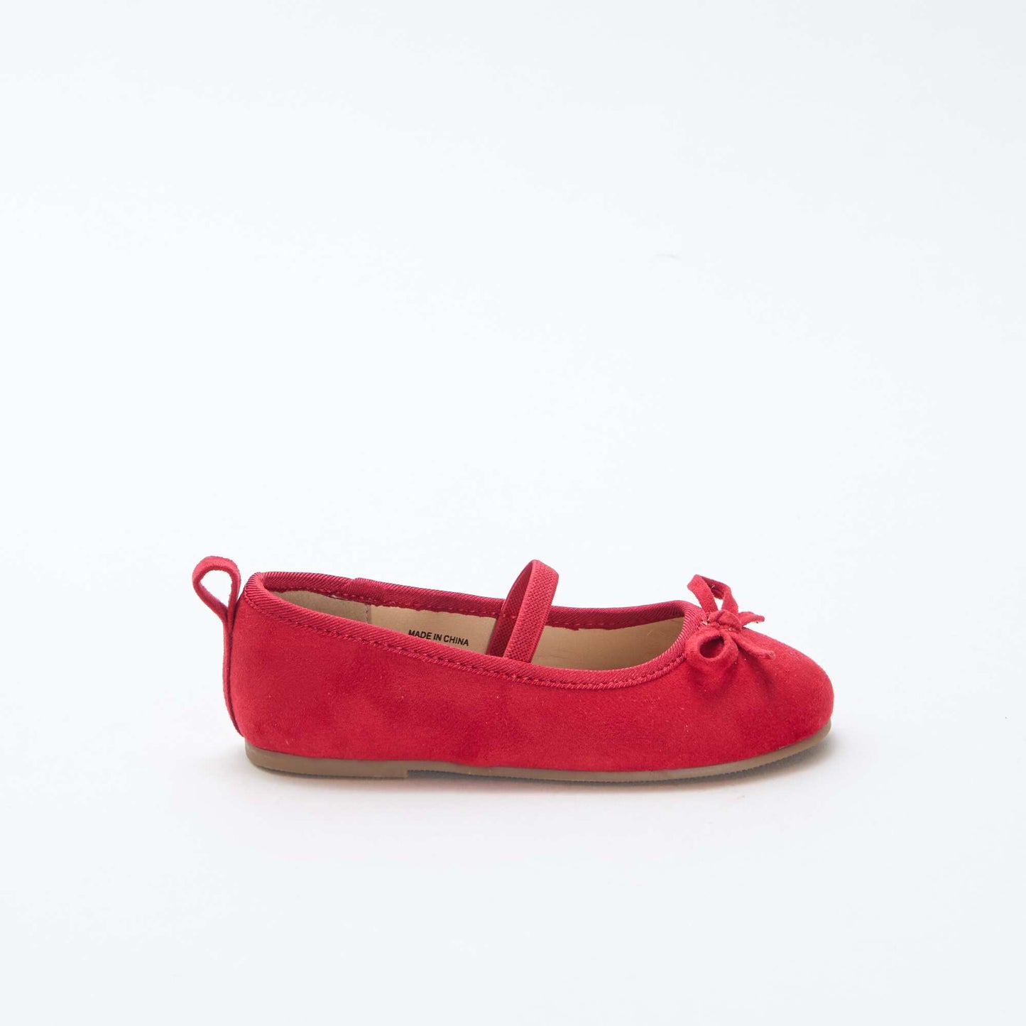 Ballerines en suédine à bride ROUGE