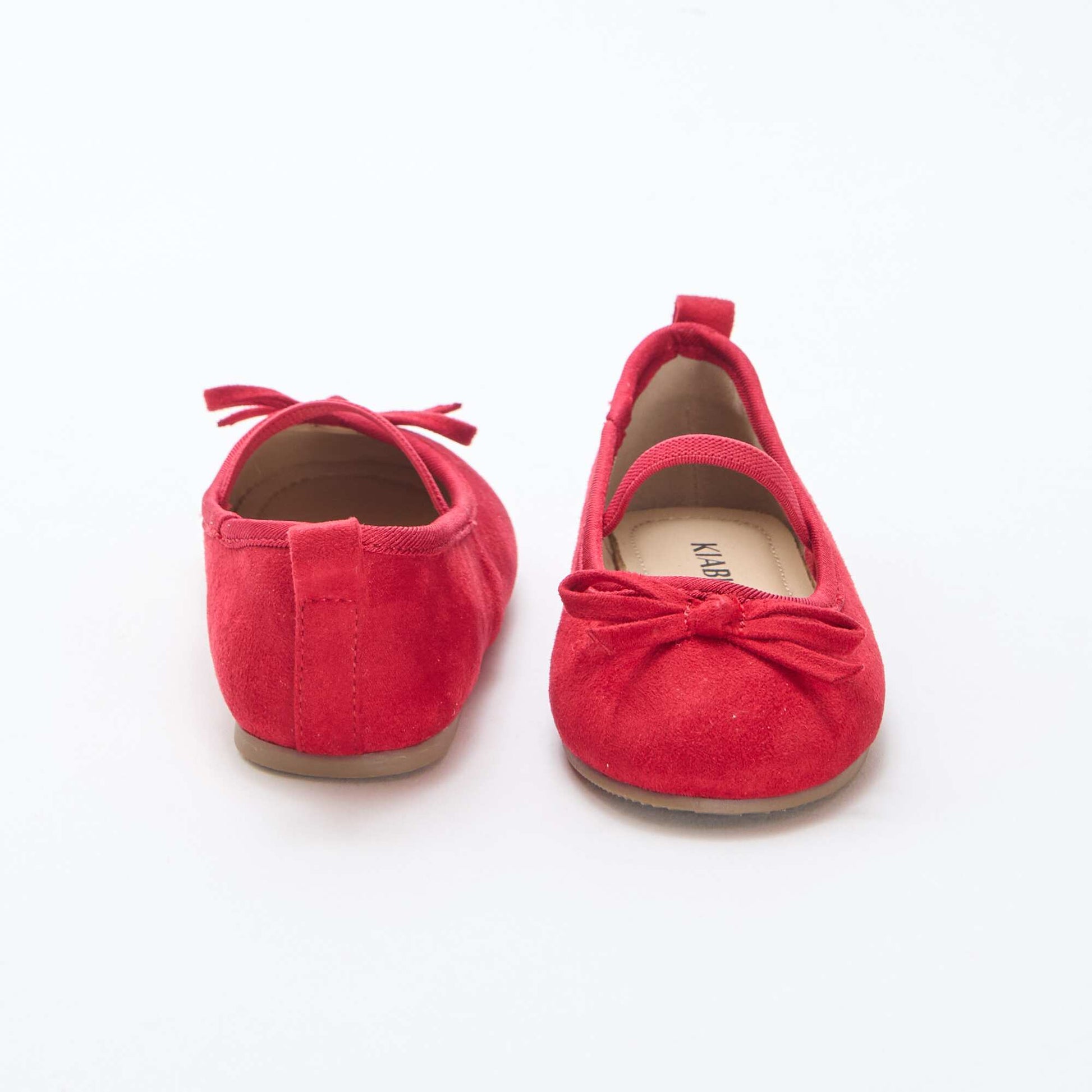 Ballerines en suédine à bride ROUGE