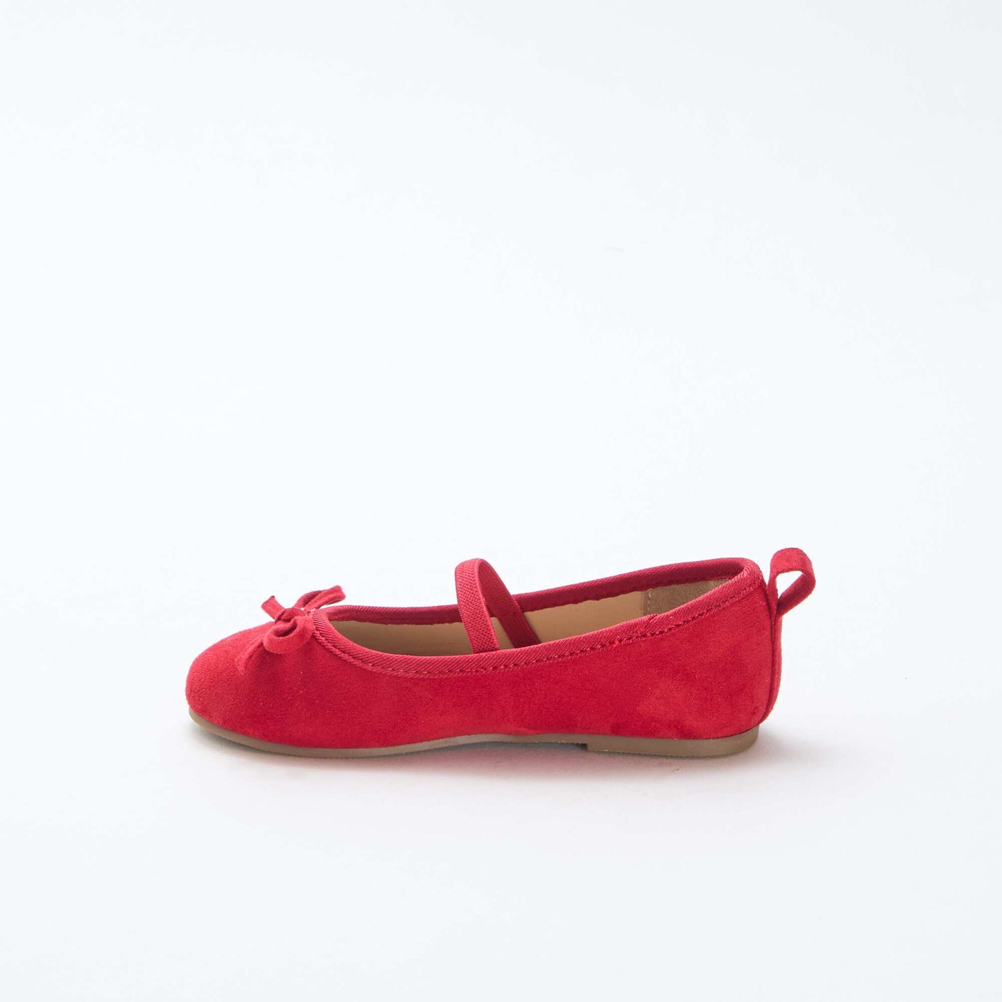 Ballerines en suédine à bride ROUGE