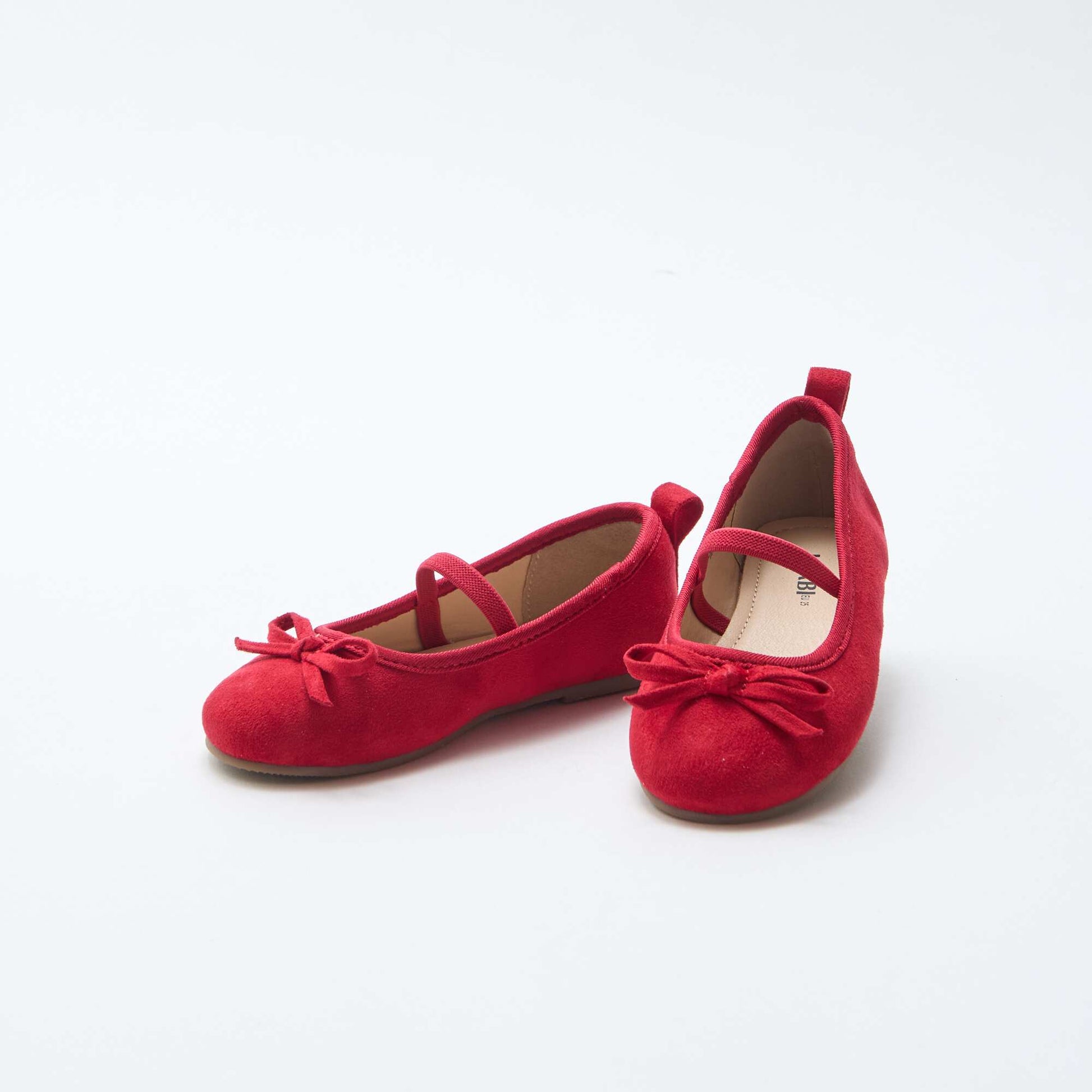 Ballerines en suédine à bride ROUGE