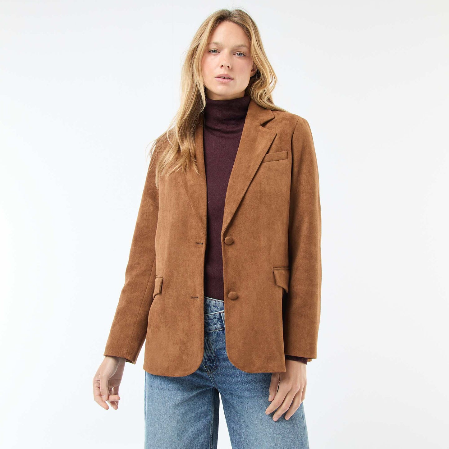 Veste blazer en suédine MARRON