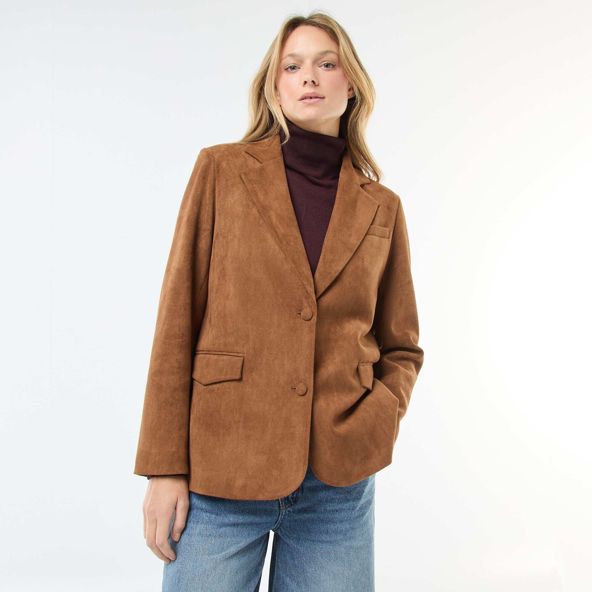Veste blazer en suédine MARRON