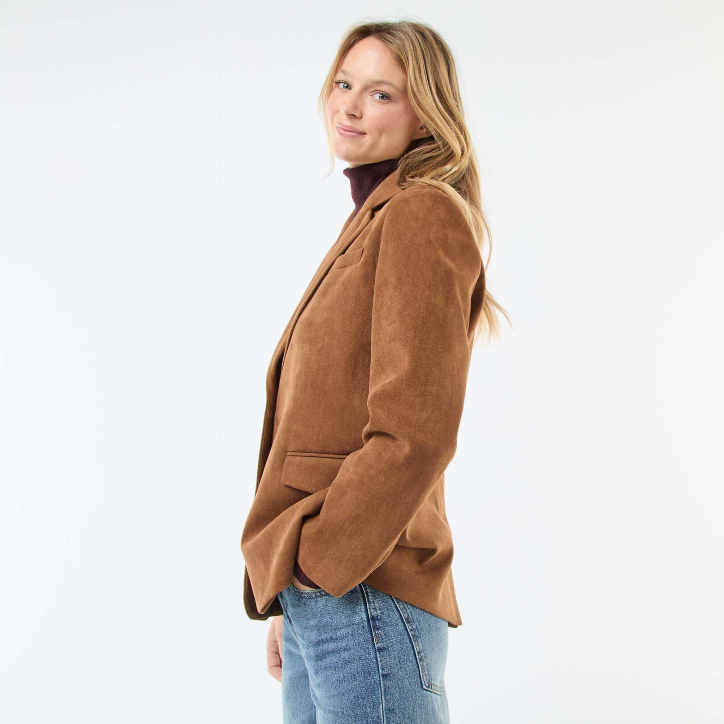 Veste blazer en suédine MARRON