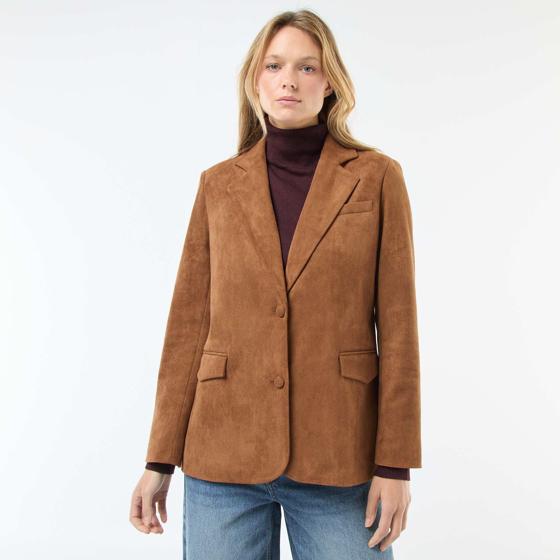 Veste blazer en suédine MARRON