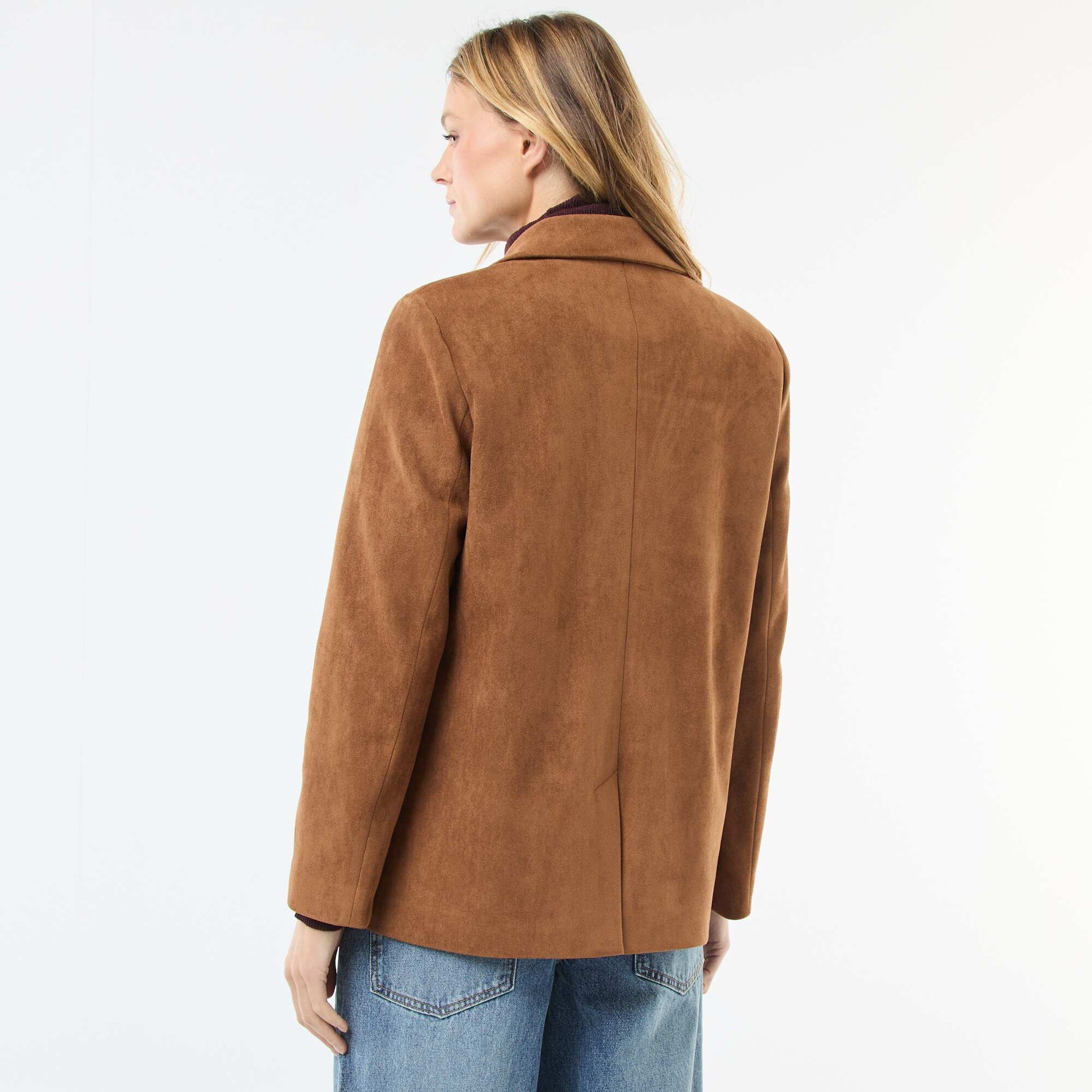 Veste blazer en suédine MARRON