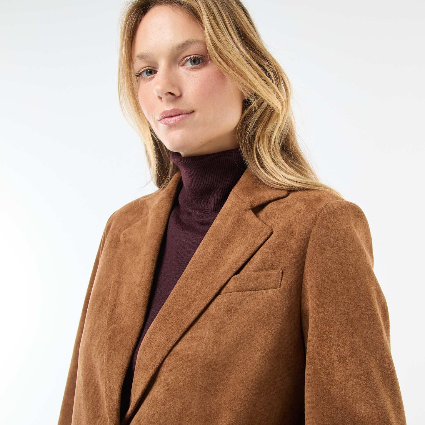 Veste blazer en suédine MARRON