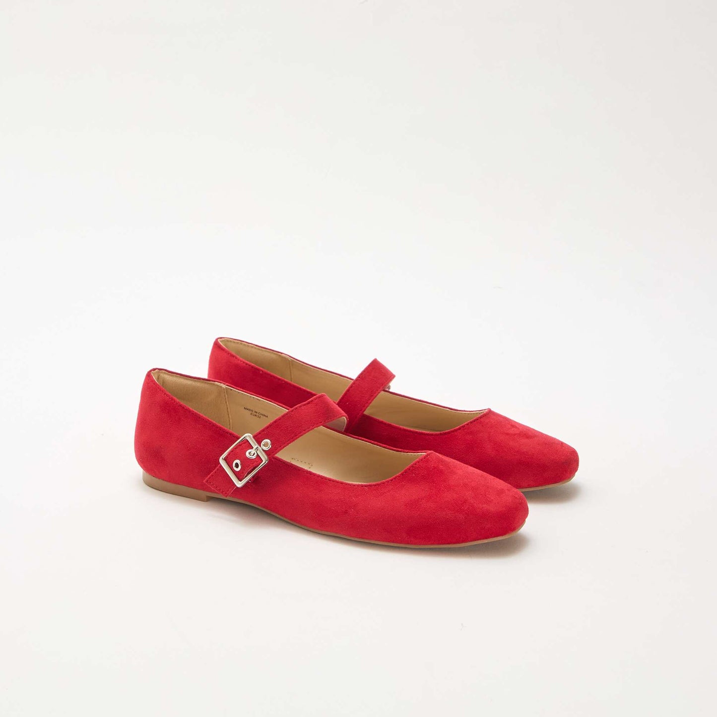 Ballerines à brides effet clou ROUGE