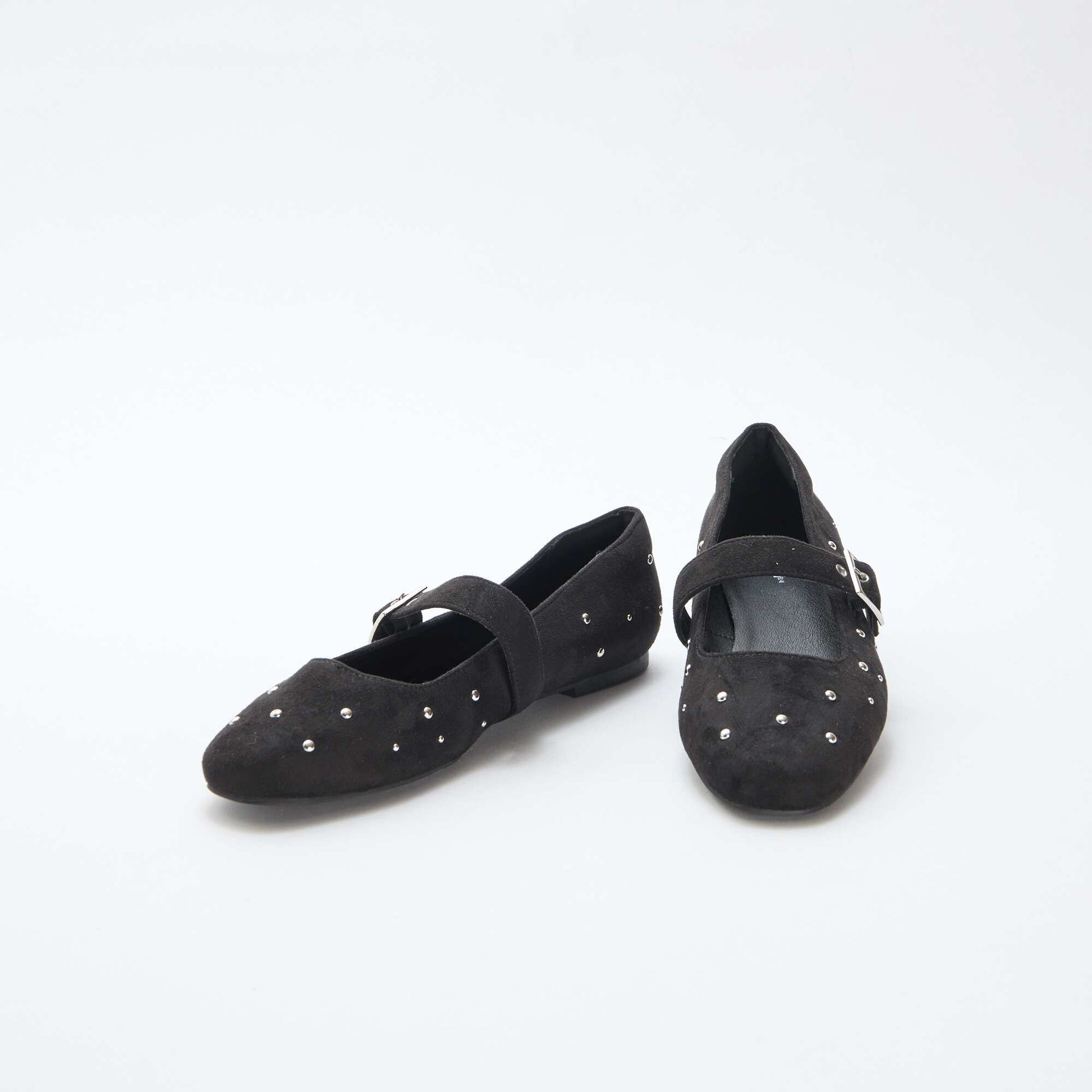 Ballerines à brides effet clou NOIR