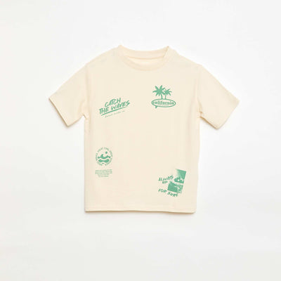T-shirt à manches courtes imprimé BEIGE