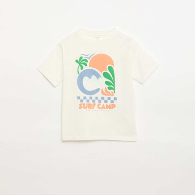 T-shirt à manches courtes imprimé BLANC