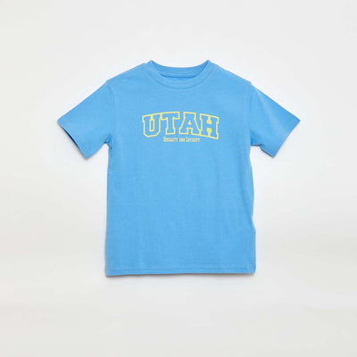 T-shirt à manches courtes imprimé BLEU