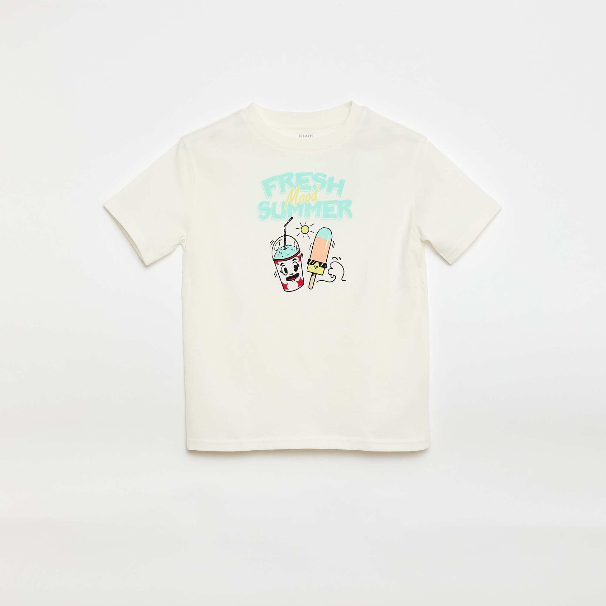 T-shirt à manches courtes imprimé BEIGE