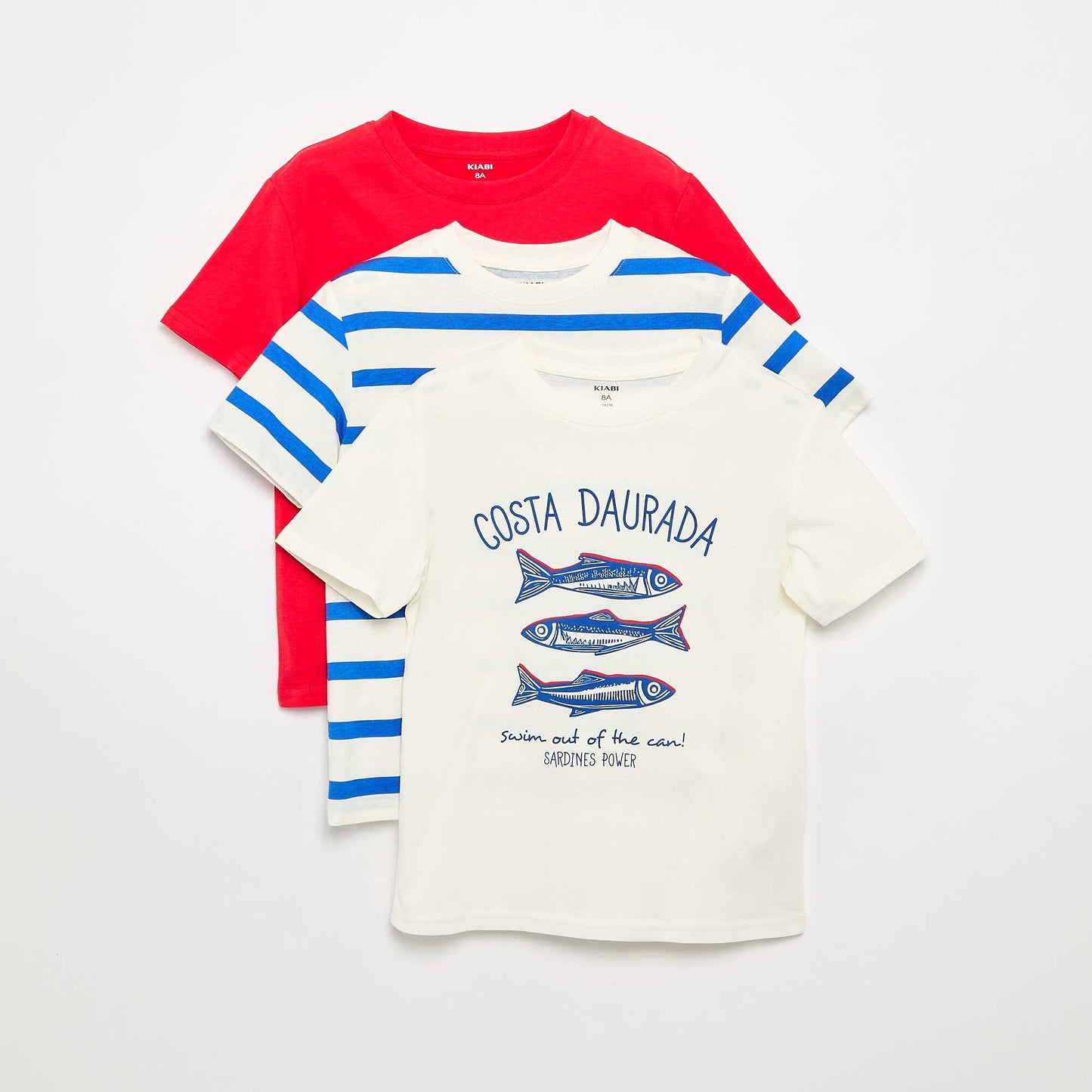 Lot de 3 t-shirts en coton BLANC
