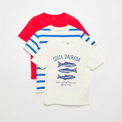 Lot de 3 t-shirts en coton BLANC