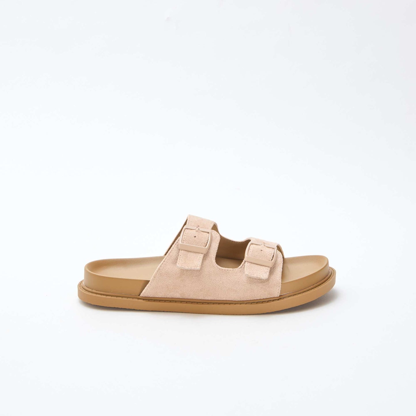 Mules en suédine à double bride BEIGE