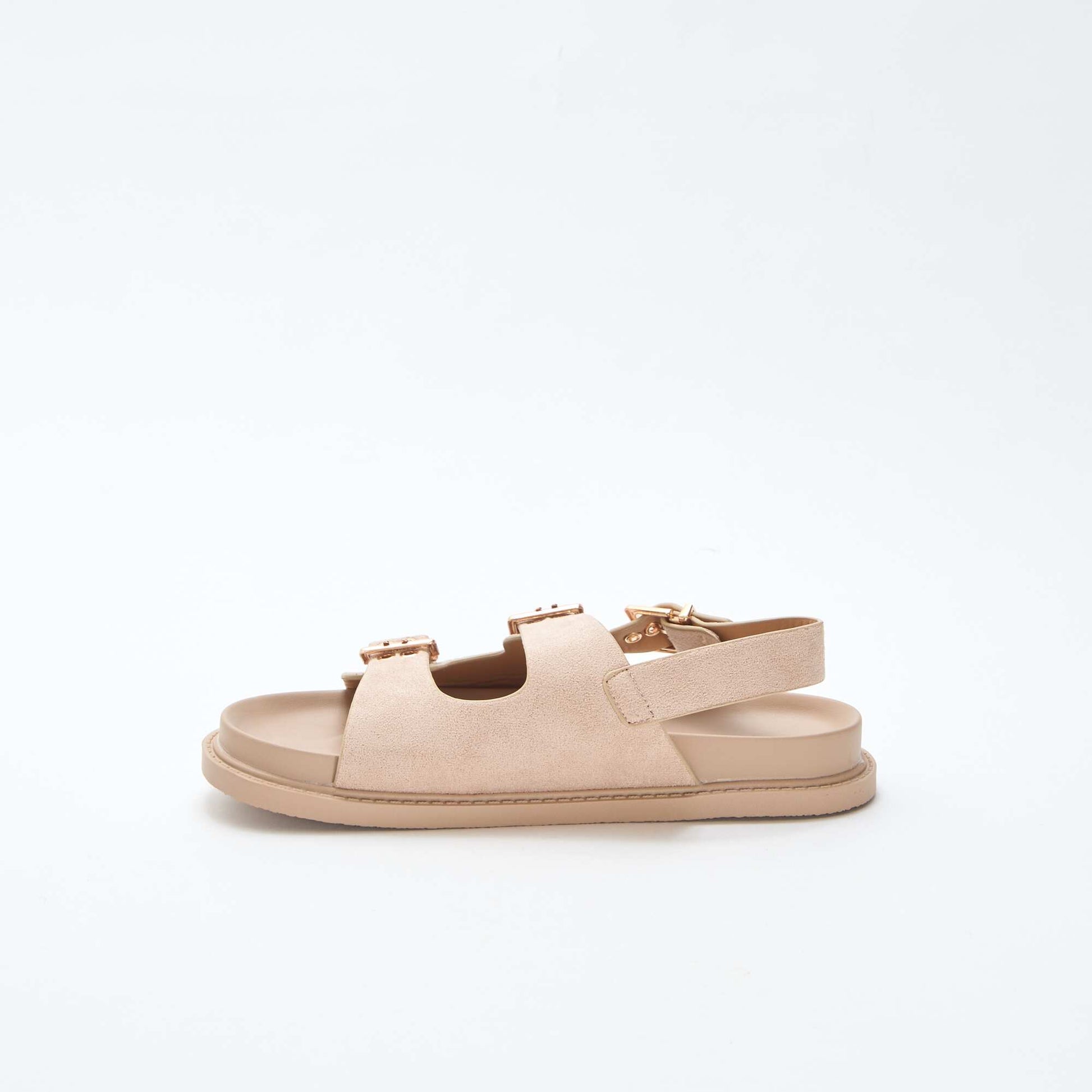 Mules en suédine avec brides ajustables à l'arrière BEIGE