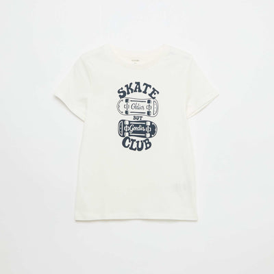 T-shirt imprimé à message BLANC