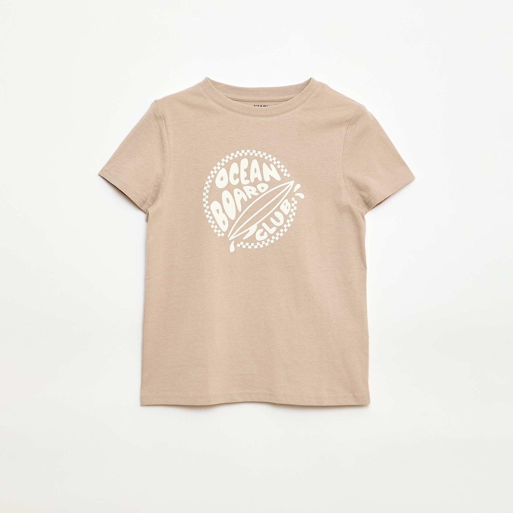 T-shirt imprimé à message BEIGE