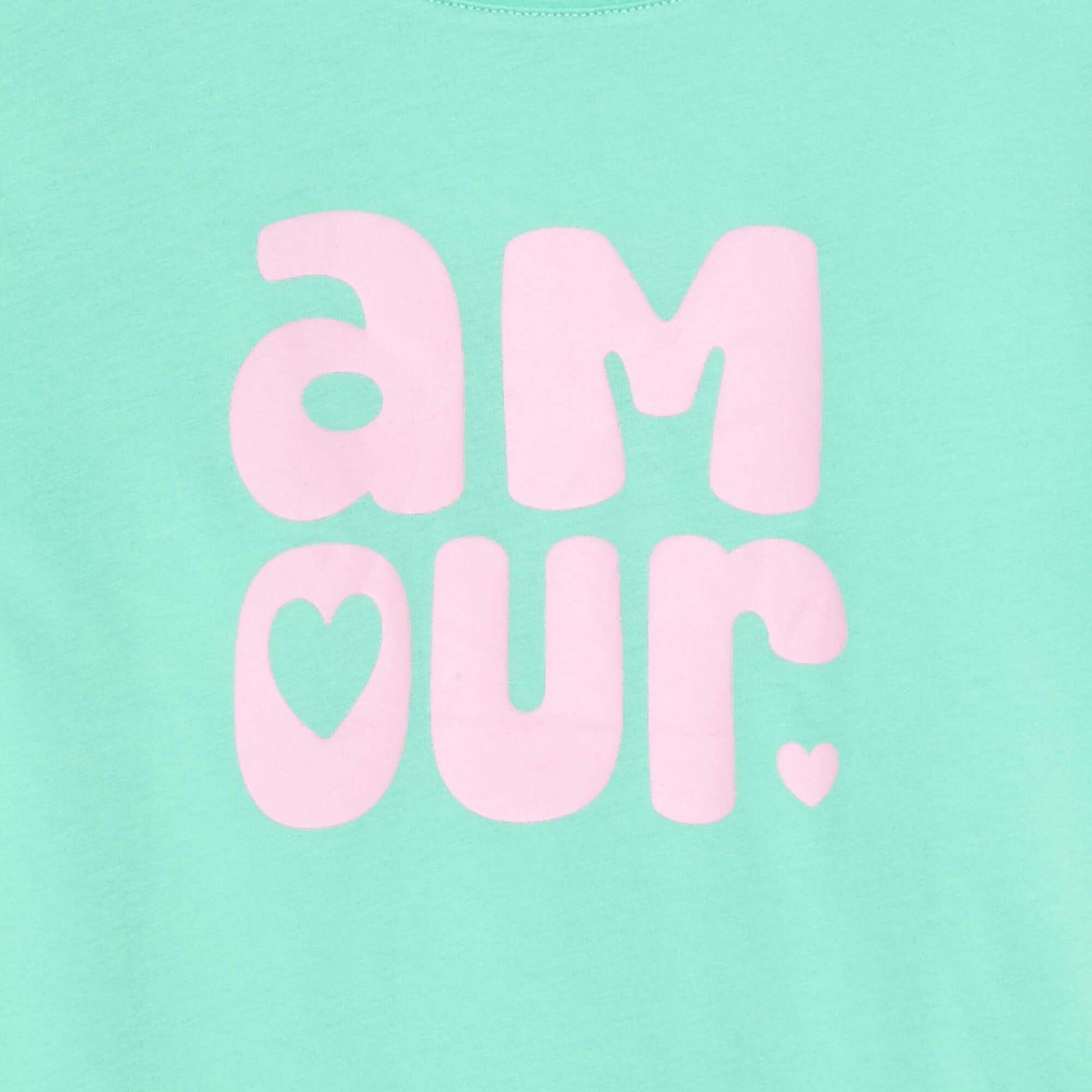T-shirt imprimé message à manches courtes VERT