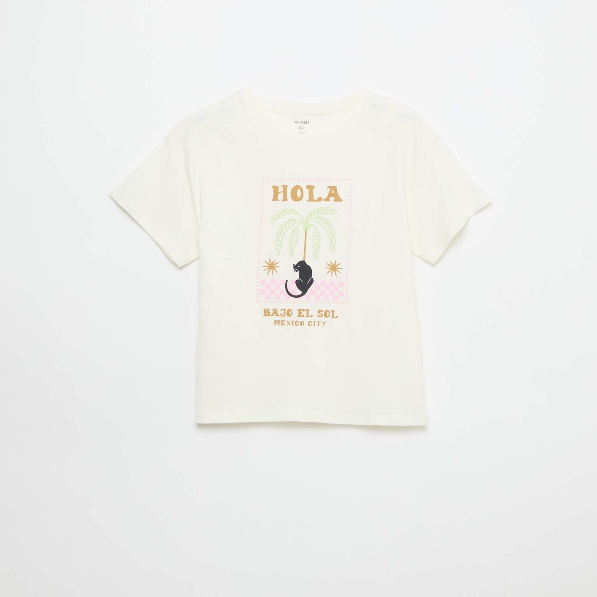 T-shirt imprimé fantaisie BLANC