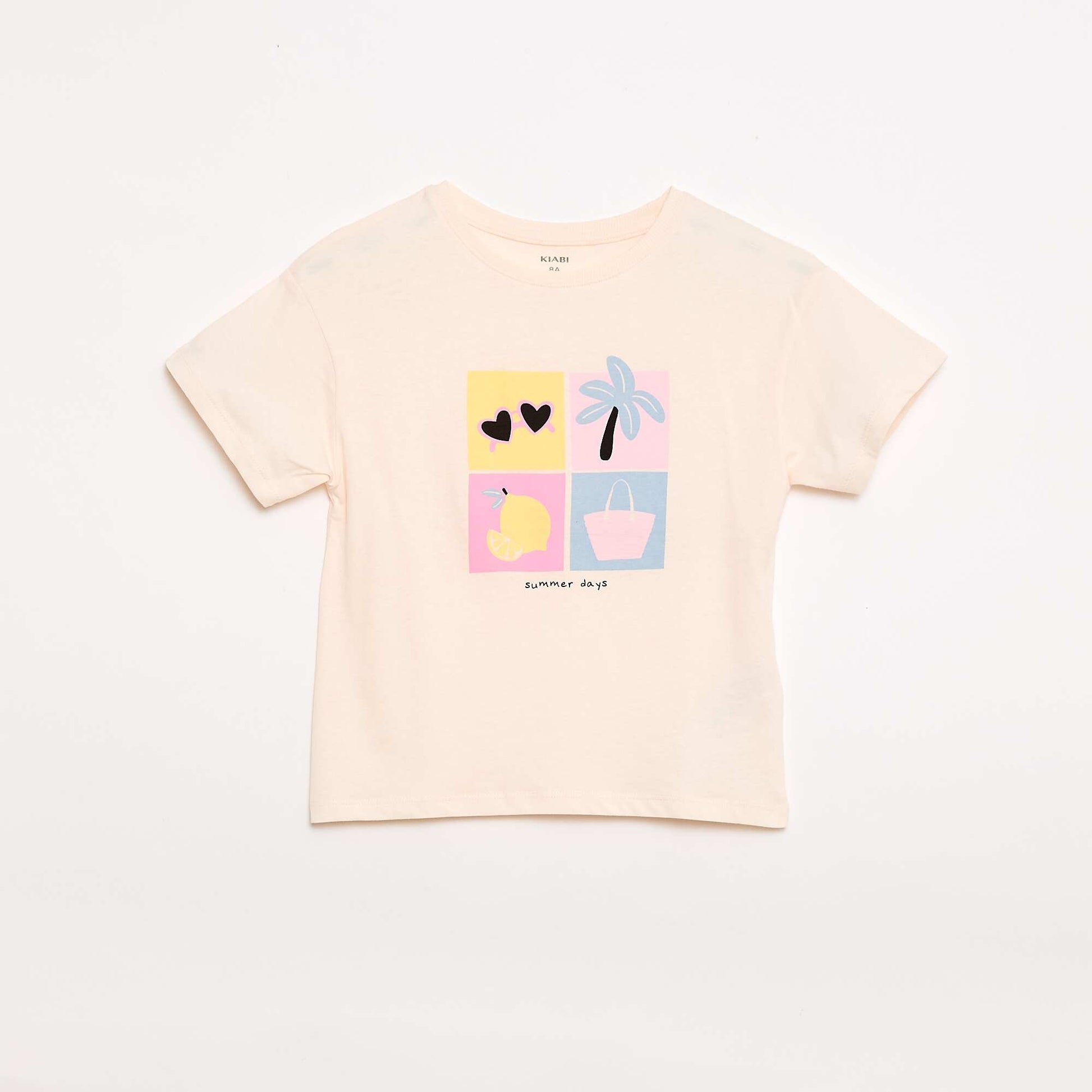 T-shirt imprimé fantaisie BLANC