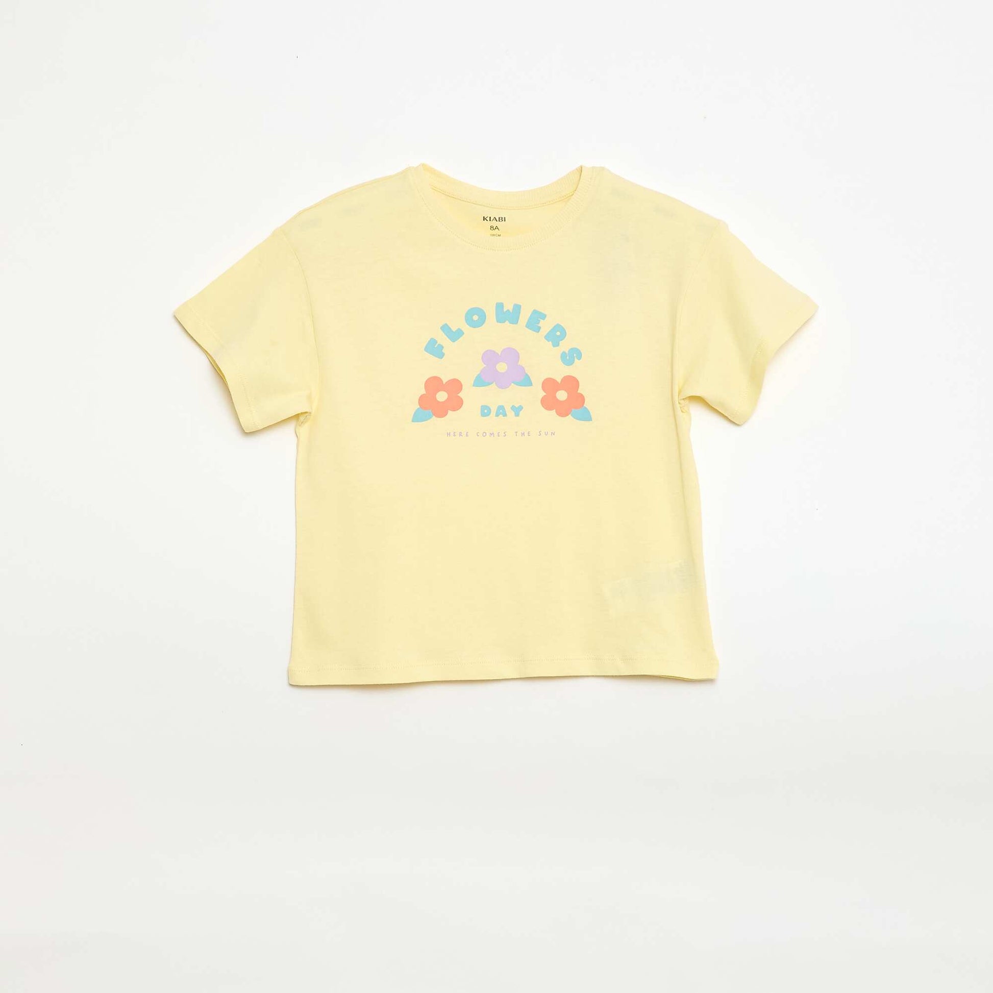 T-shirt imprimé fantaisie JAUNE