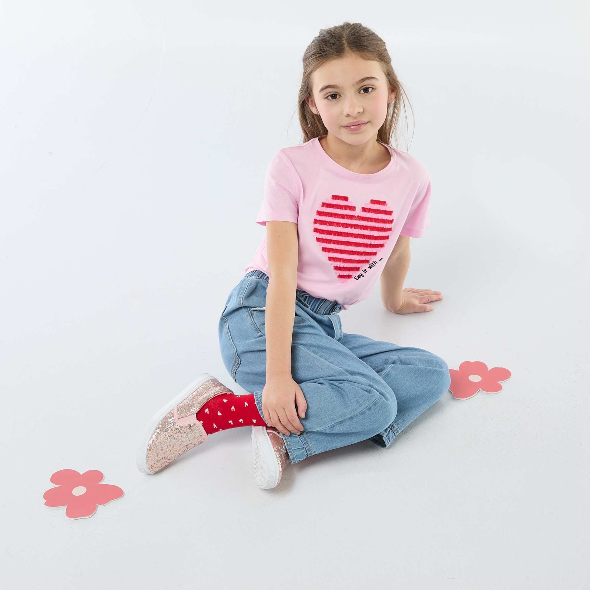 T-shirt à manches courtes avec animation ROSE