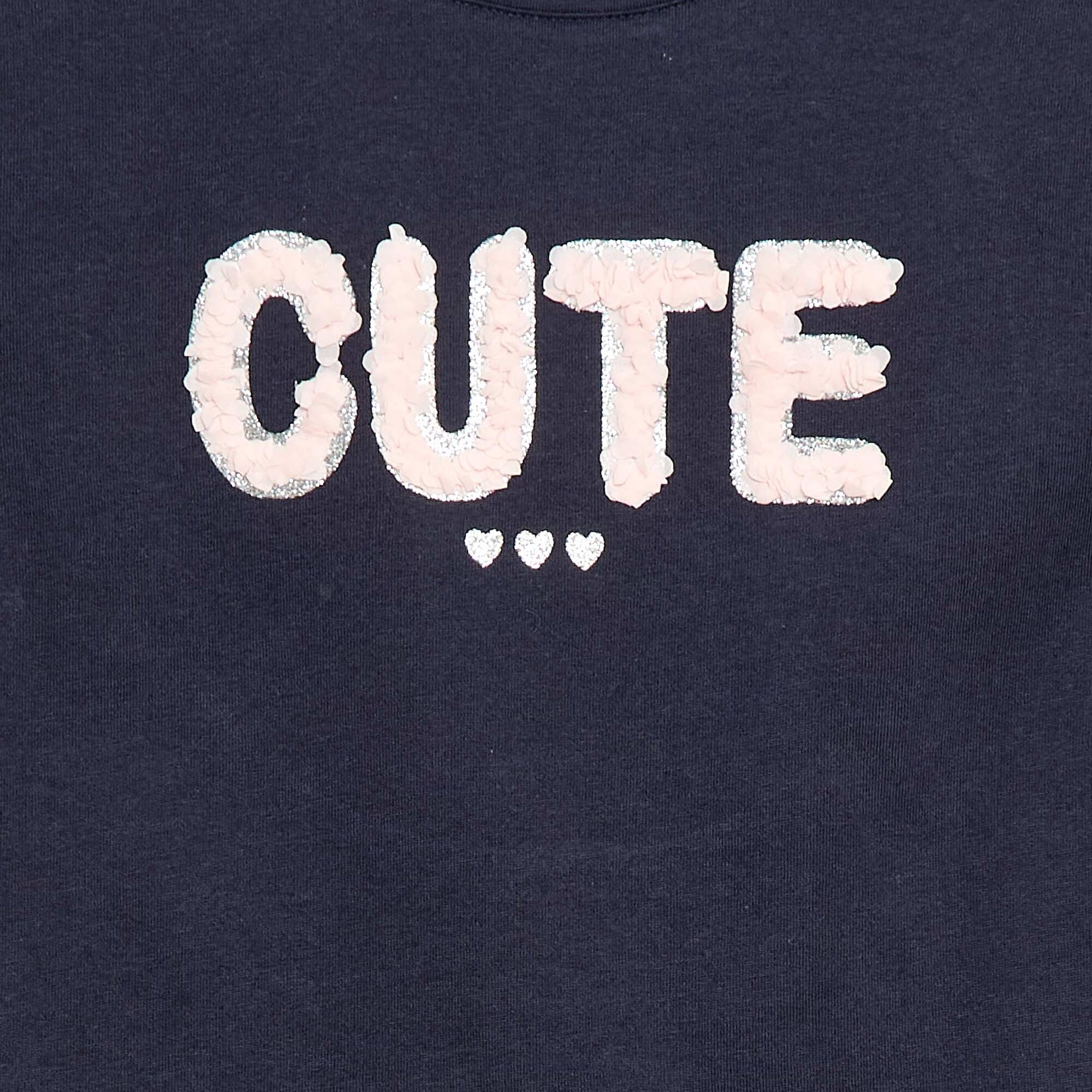 T-shirt à manches courtes avec animation BLEU