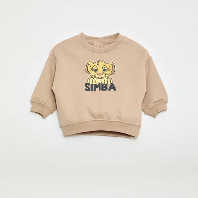 Sweat en molleton imprimé 'Simba' BEIGE